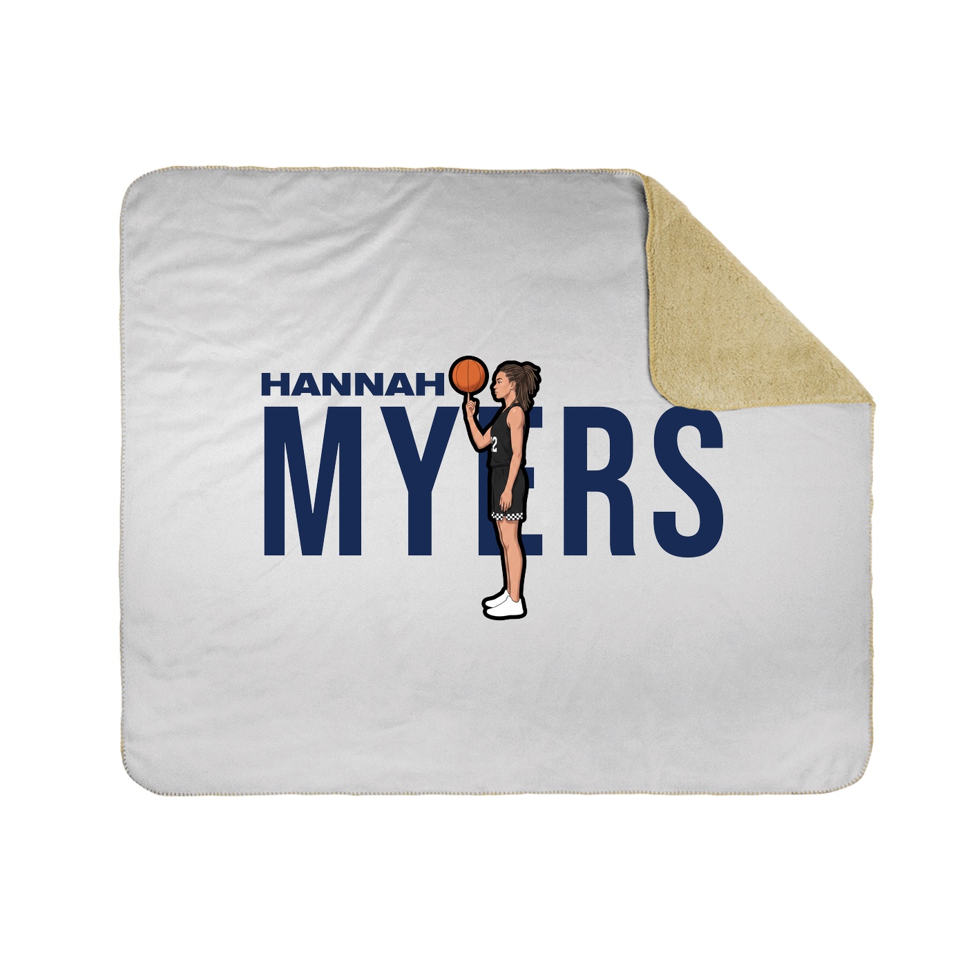 Throw Blanket — Player Name in White