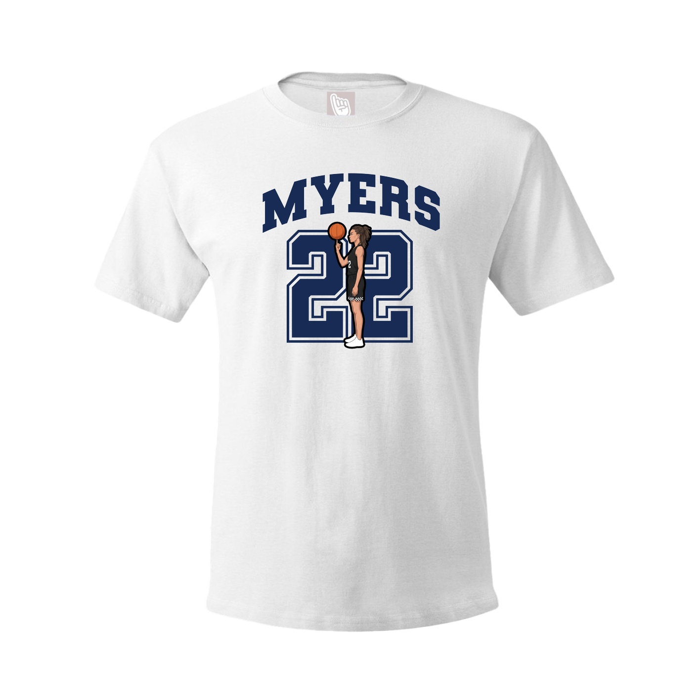 Youth Tee — Number in White