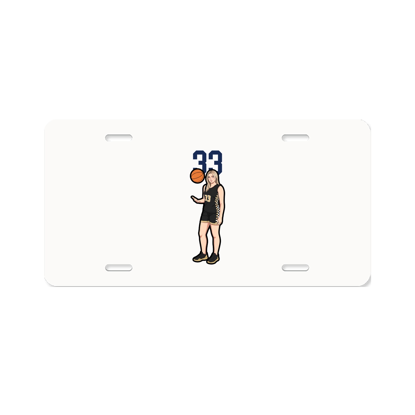 License Plate — Number Top in Classic