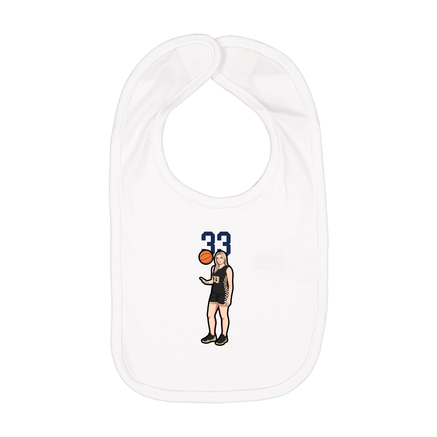 Infant Bib — Number Top in White