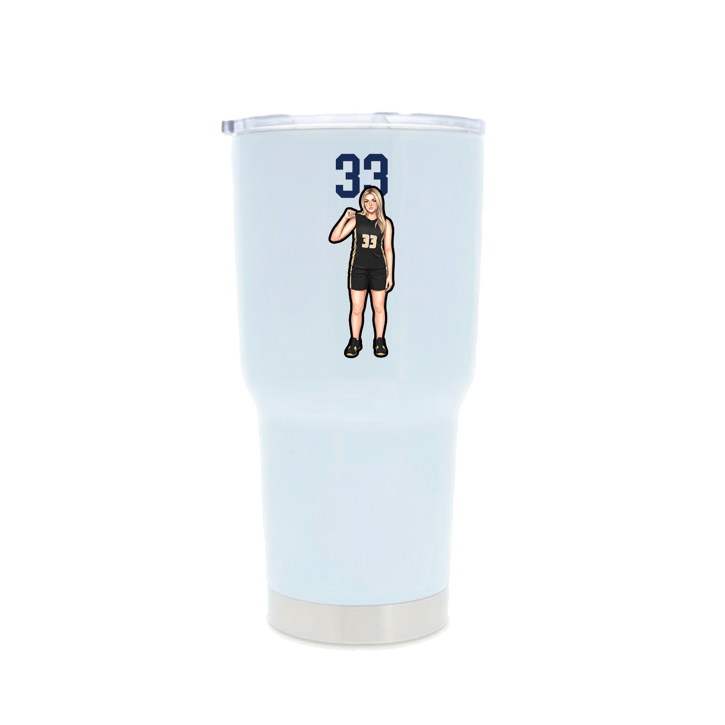 30oz Stainless Steel Tumbler — Number Top in White