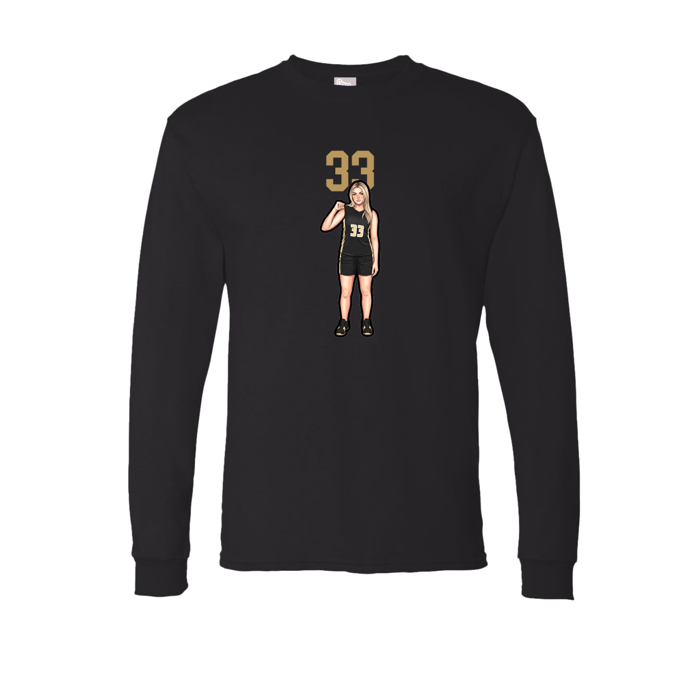 Long Sleeve Tee — Number Top in Black