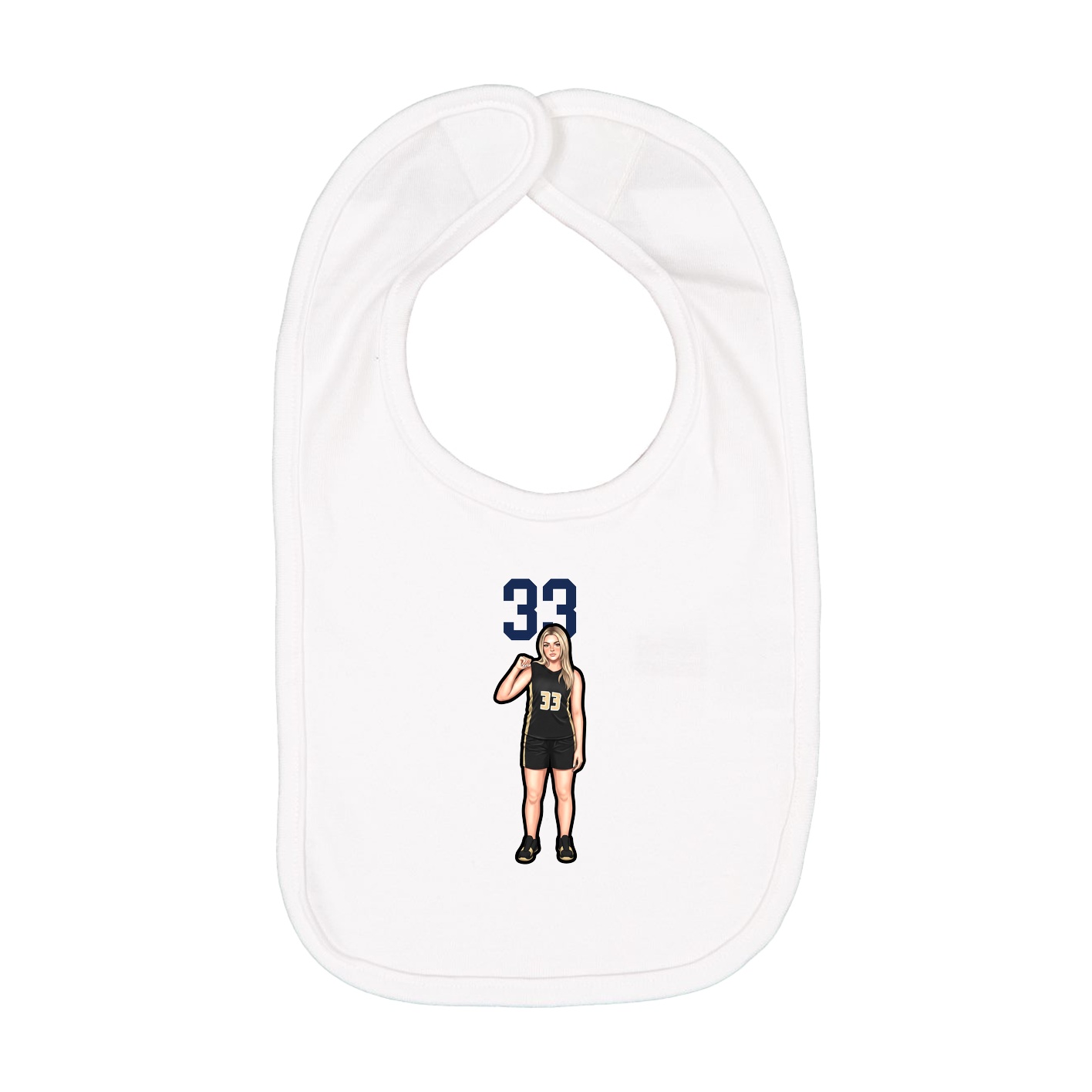 Infant Bib — Number Top in White