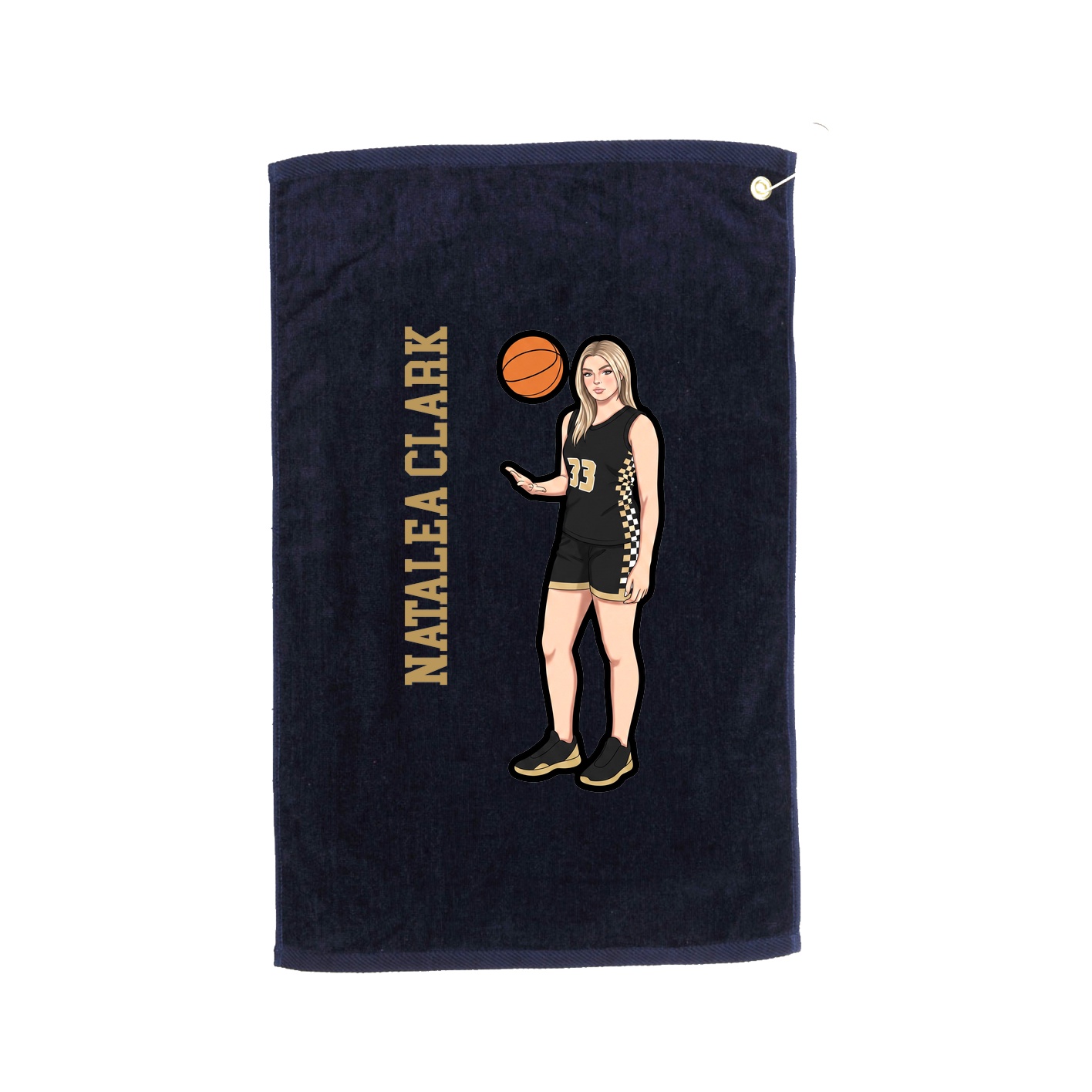 Golf Towel — Name Vertical in Navy