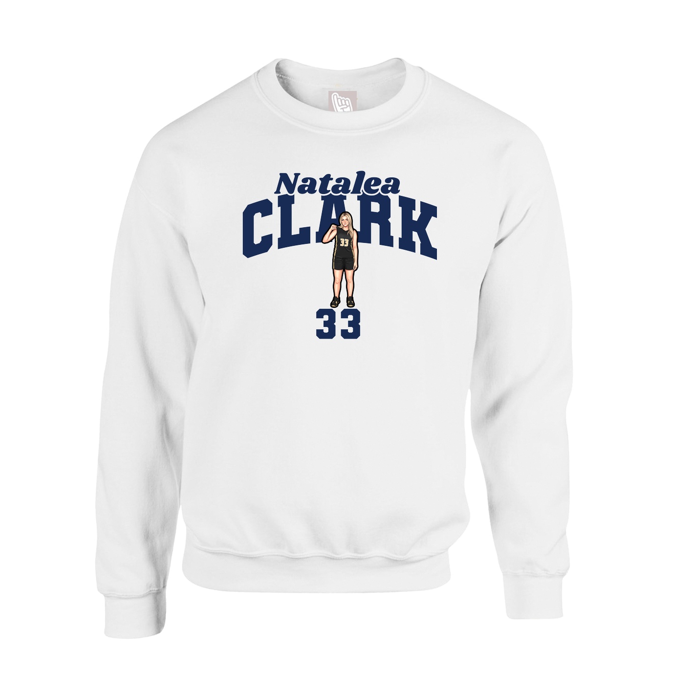 Fleece Crew — Signature Arch in White