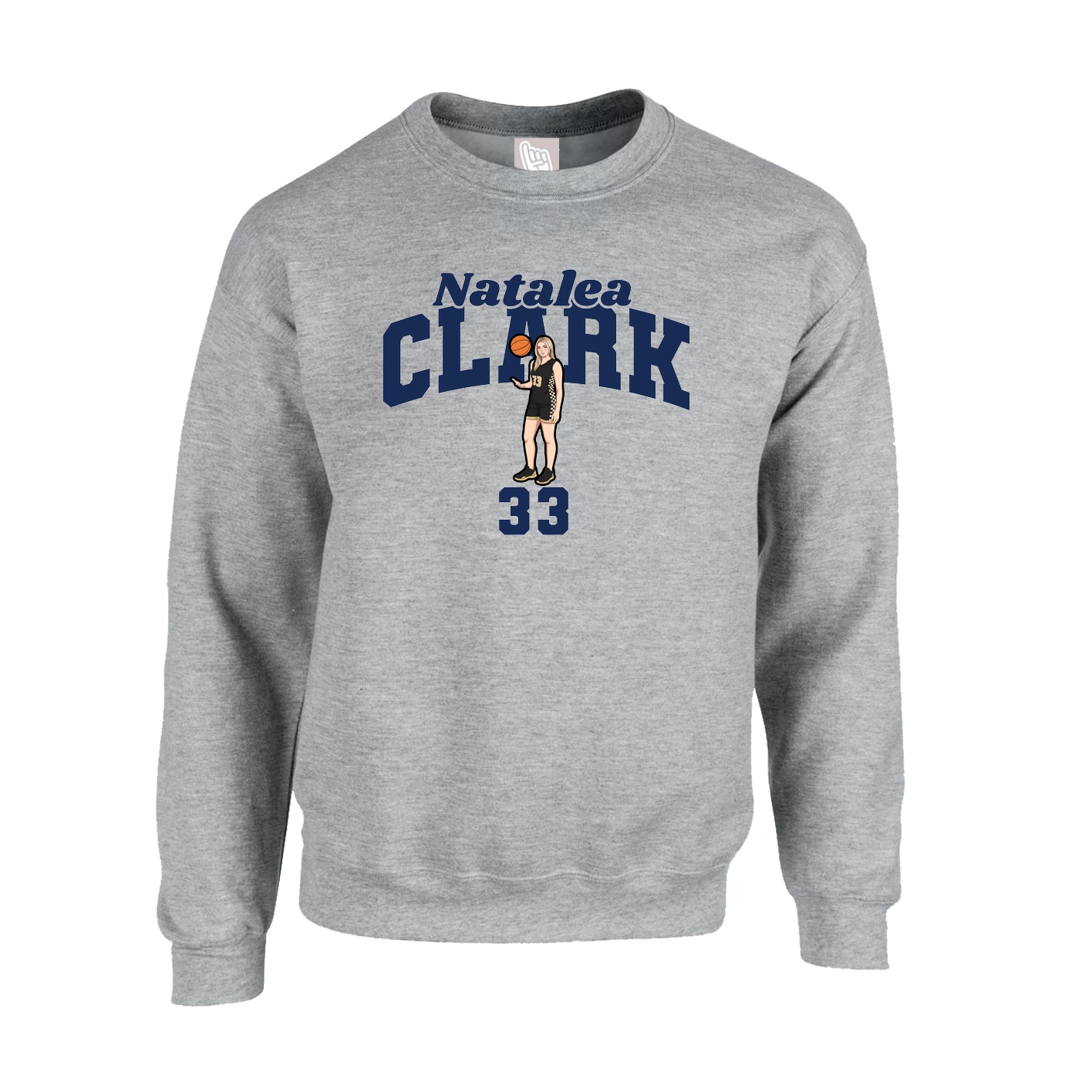Fleece Crew — Signature Arch in Grey