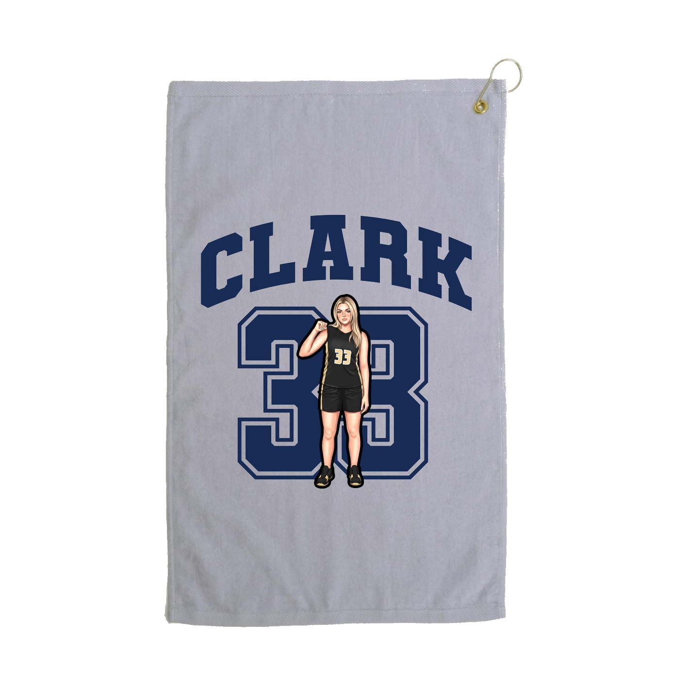 Golf Towel — Number in Grey
