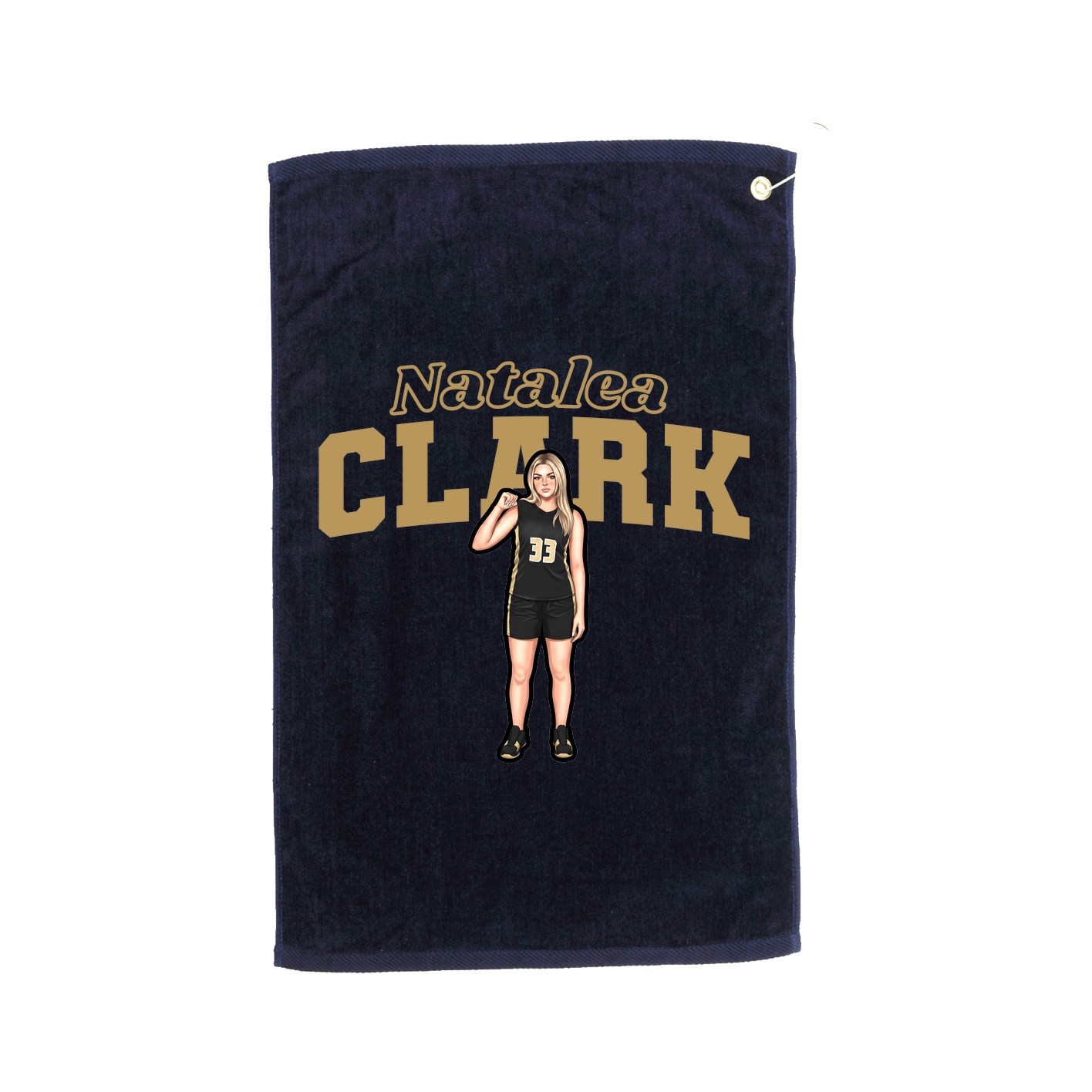 Golf Towel — Name Arch in Navy