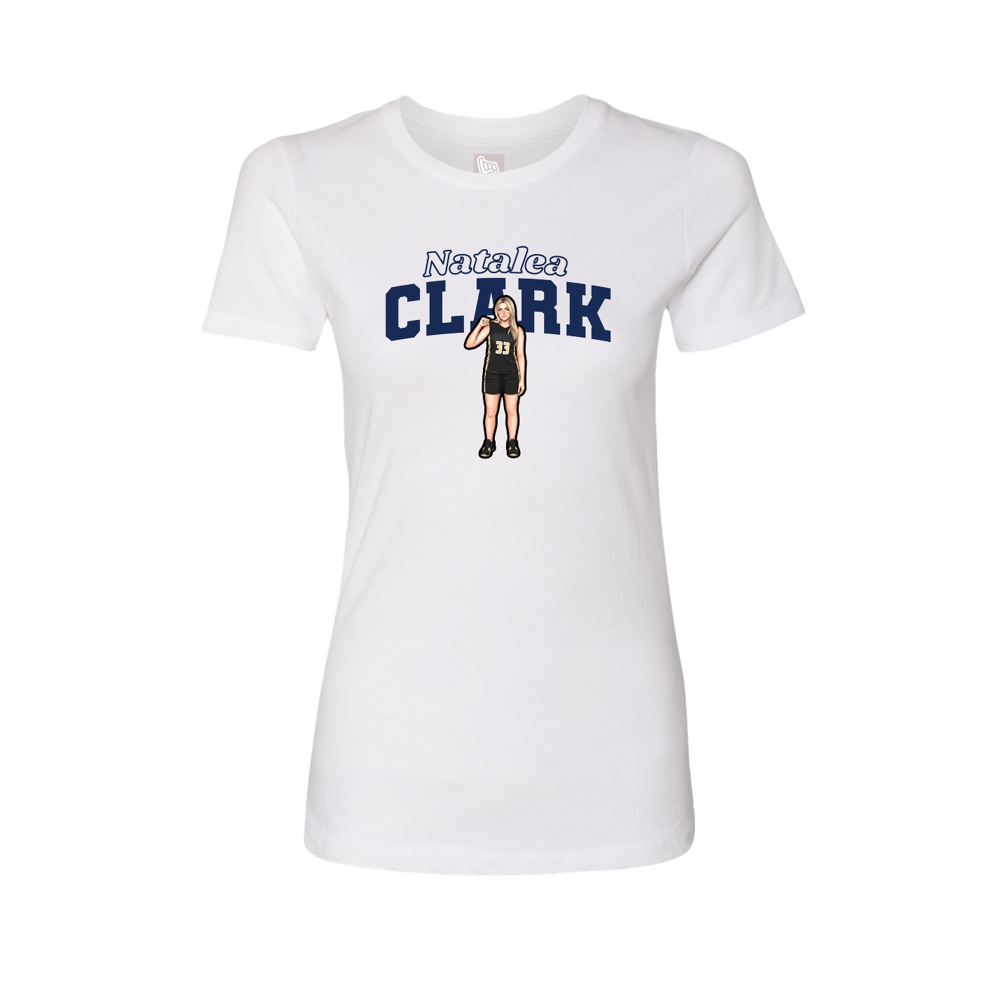 Fitted Women's Tee — Name Arch in White