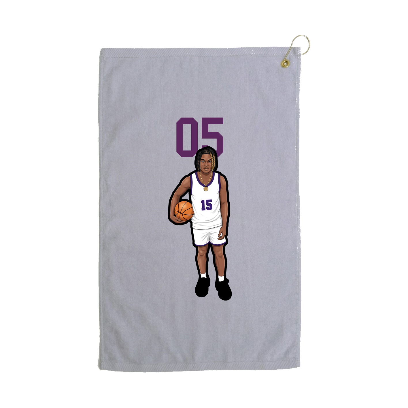 Golf Towel — Number Top in Grey