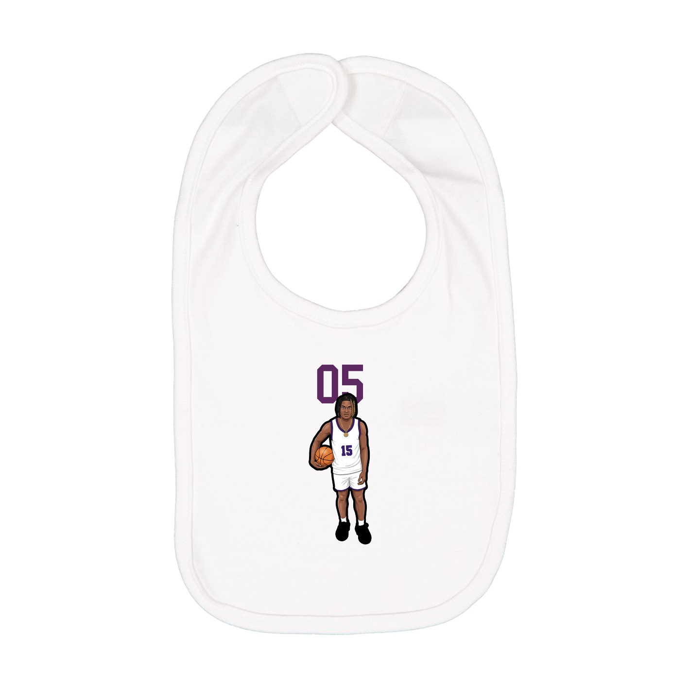 Infant Bib — Number Top in White