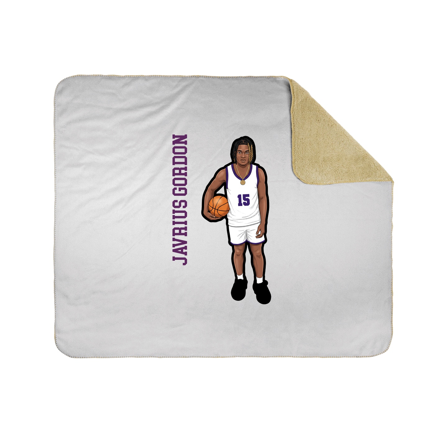 Throw Blanket — Name Vertical in White