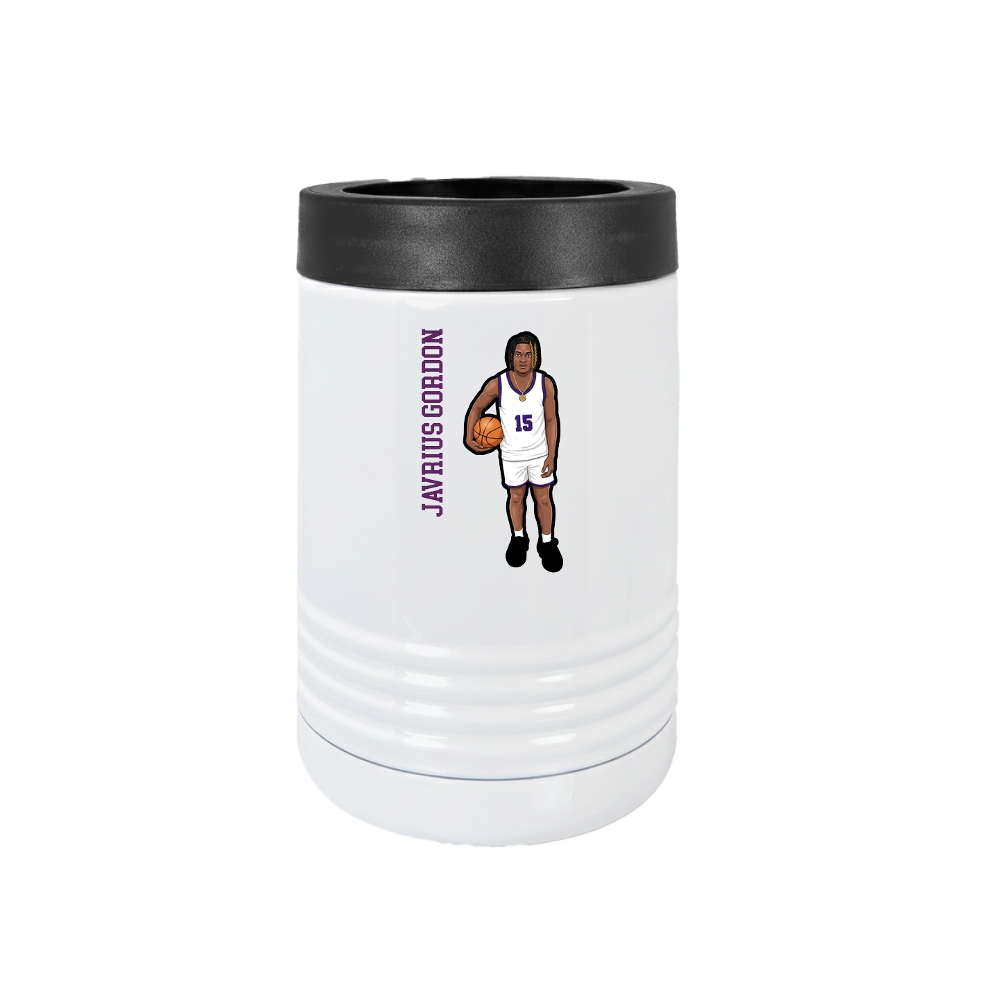 Beverage Holder — Name Vertical in White