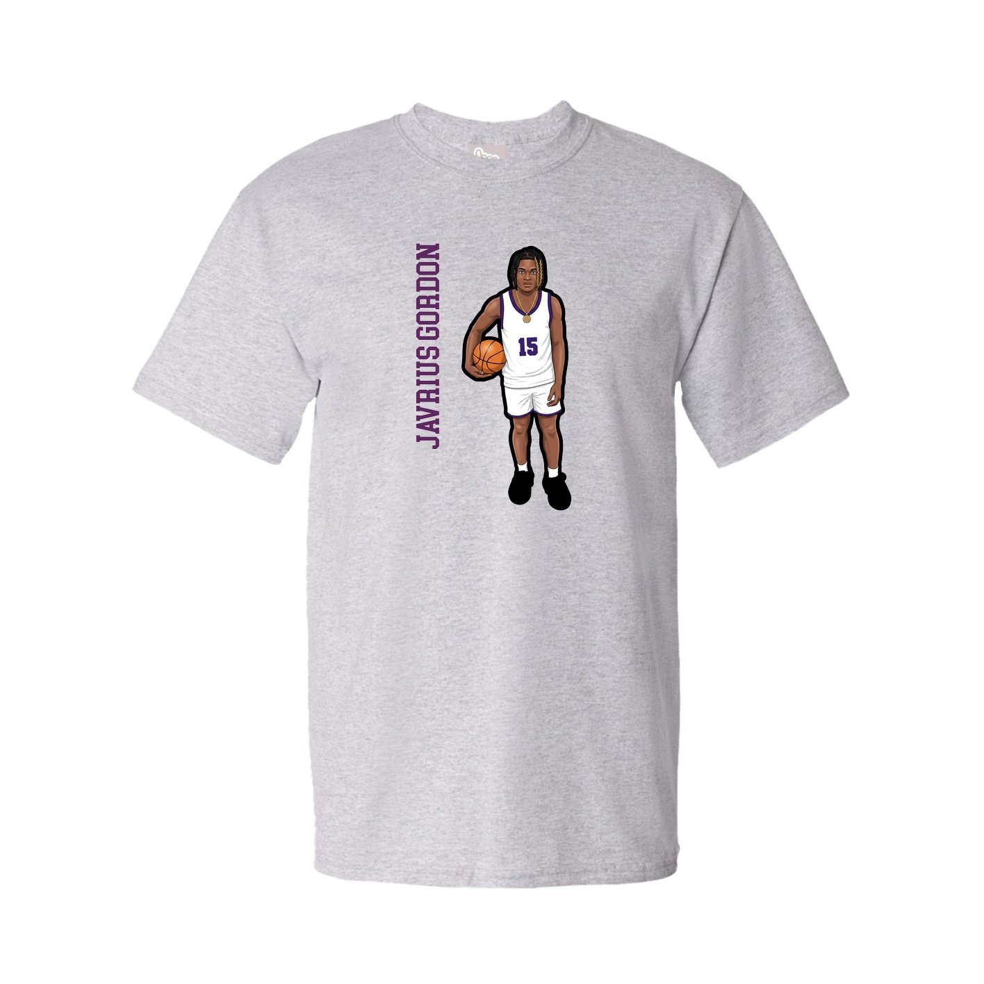 Tee — Name Vertical in Grey