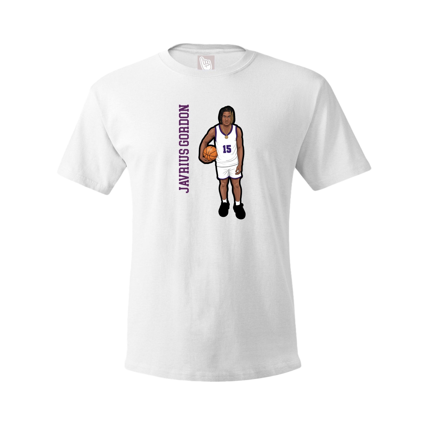 Youth Tee — Name Vertical in White