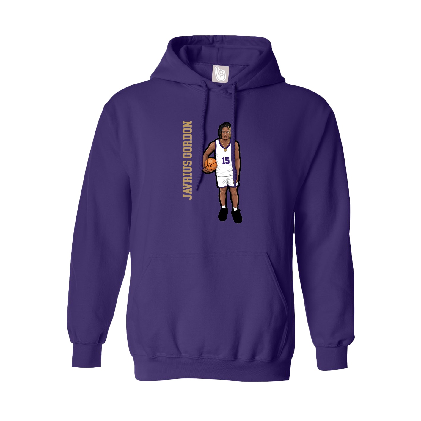 Hoodie — Name Vertical in Purple