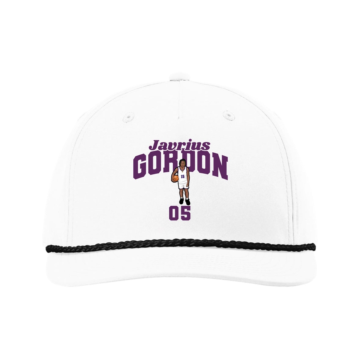 Five-Panel Classic Rope Cap — Signature Arch in White