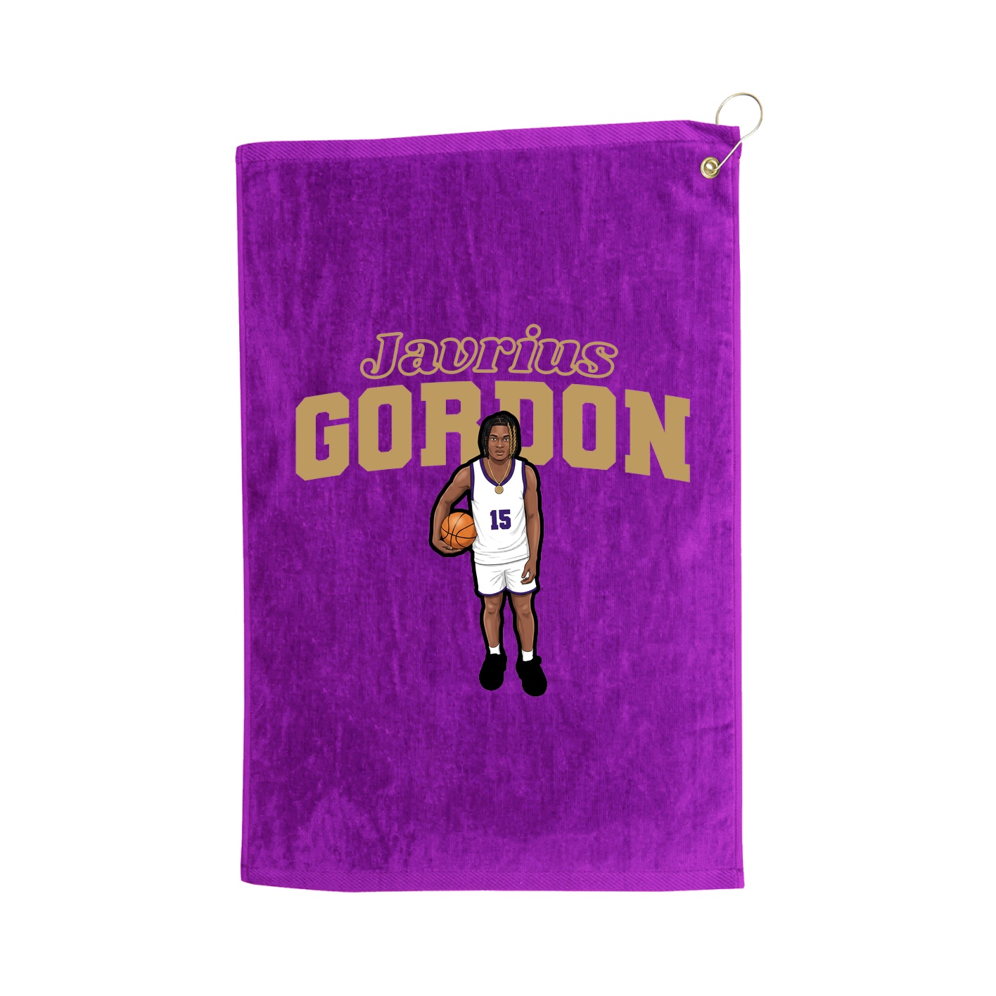 Golf Towel — Name Arch in Purple