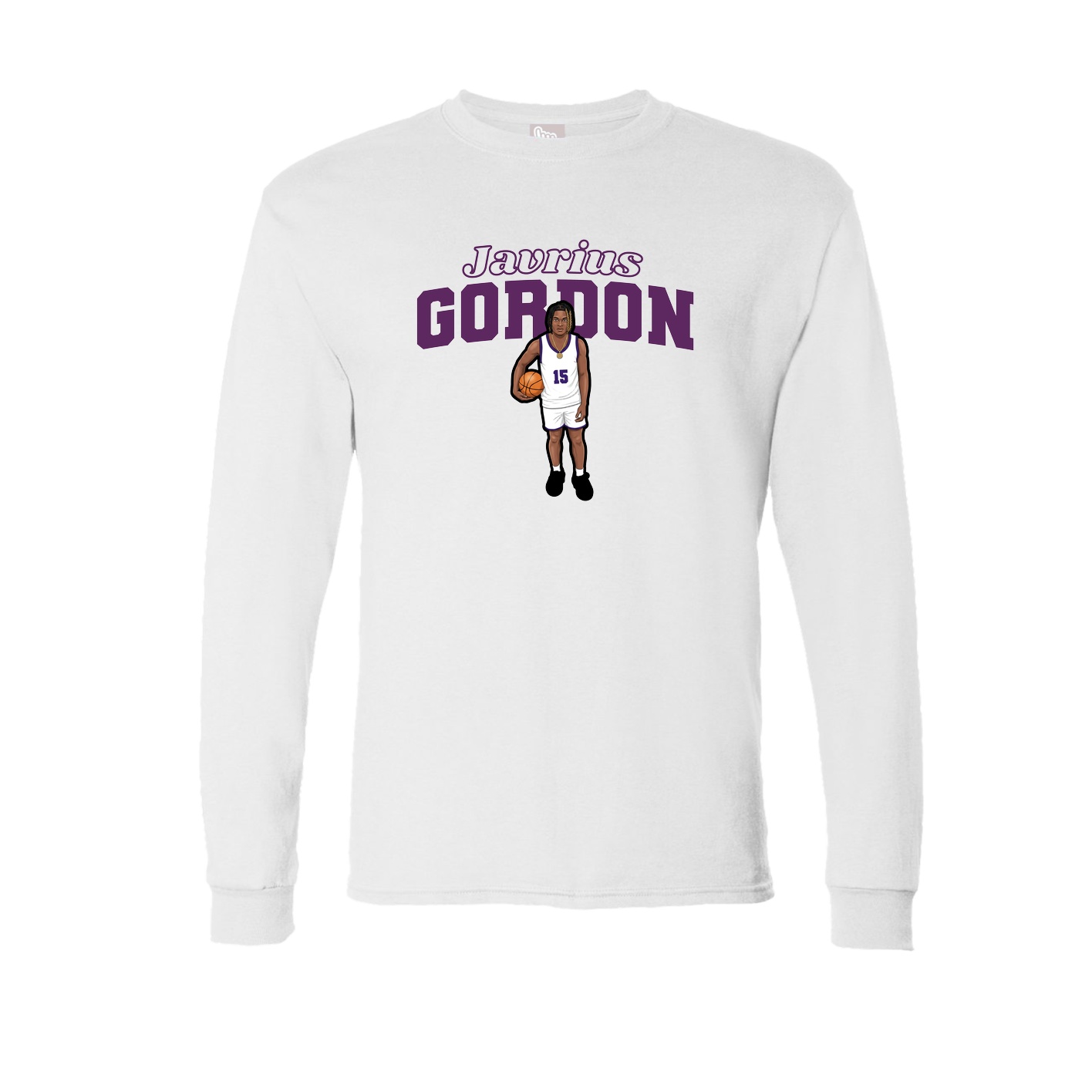 Long Sleeve Tee — Name Arch in White