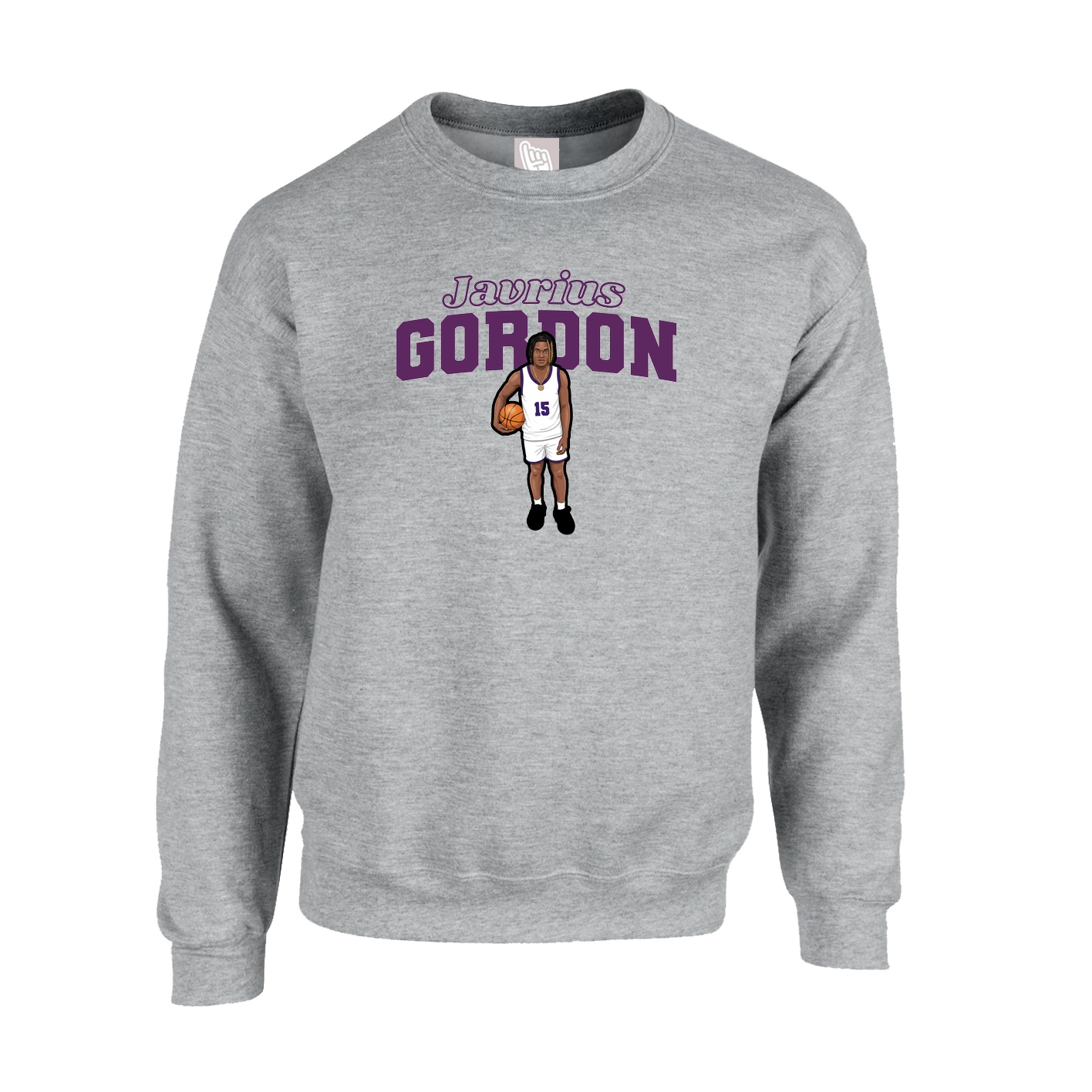 Fleece Crew — Name Arch in Grey