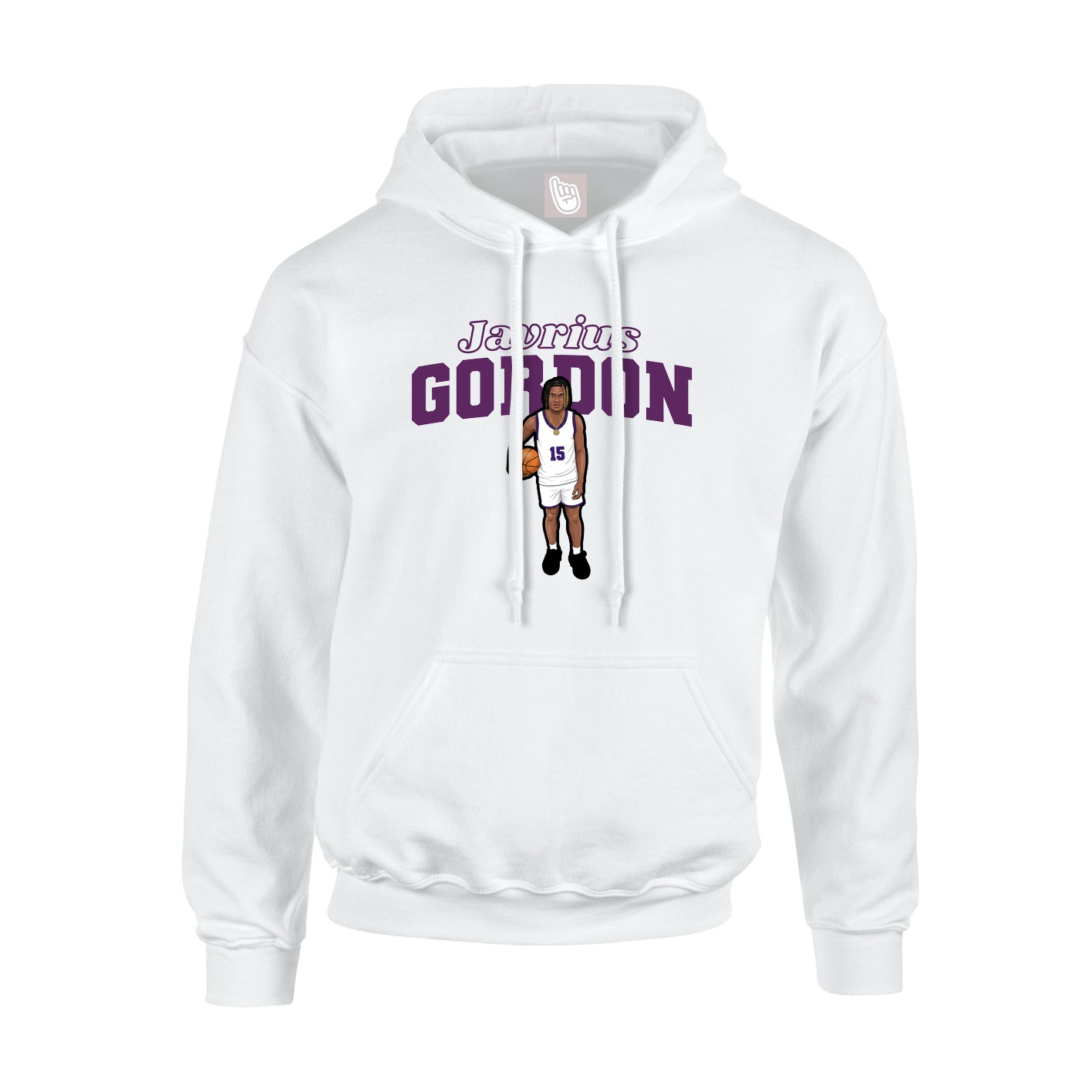 Youth Hoodie — Name Arch in White