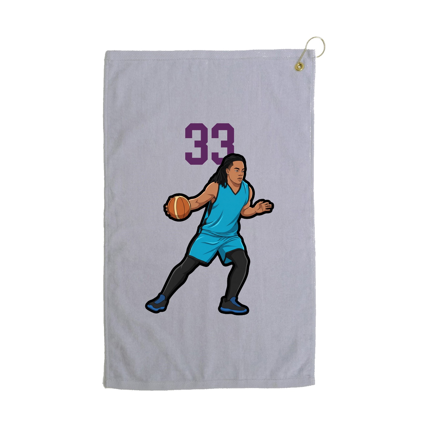Golf Towel — Number Top in Grey