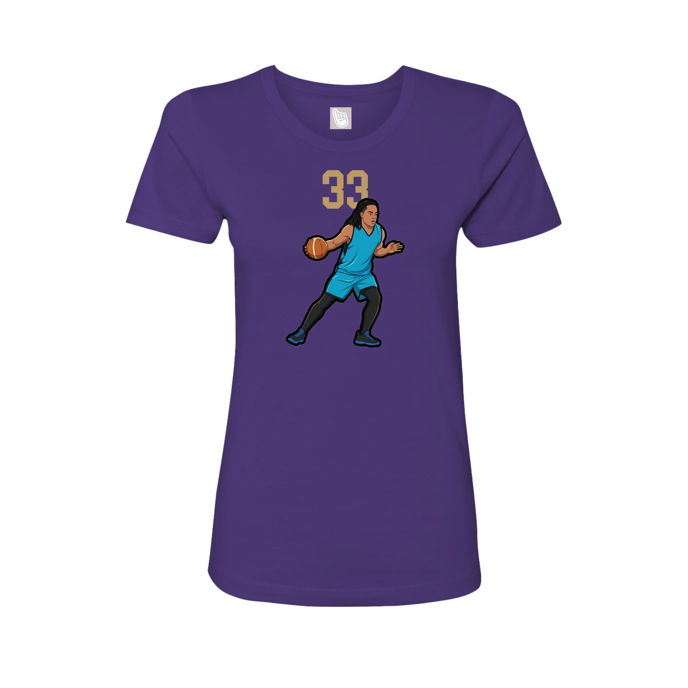 Fitted Women's Tee — Number Top in Purple