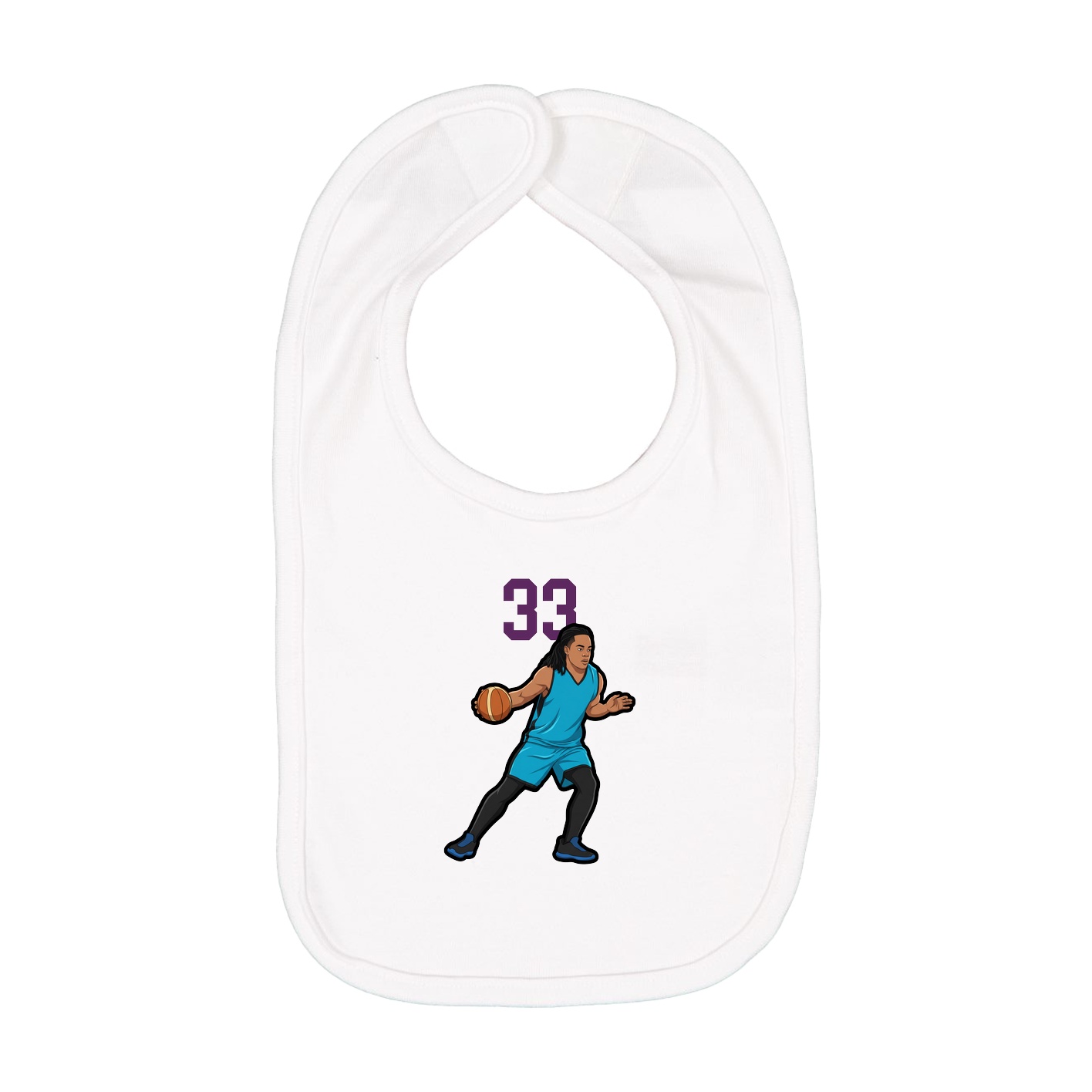 Infant Bib — Number Top in White