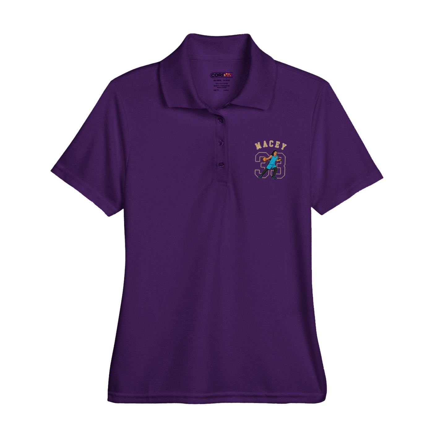 Womens Performance Polo — Shirsey Arch in Purple
