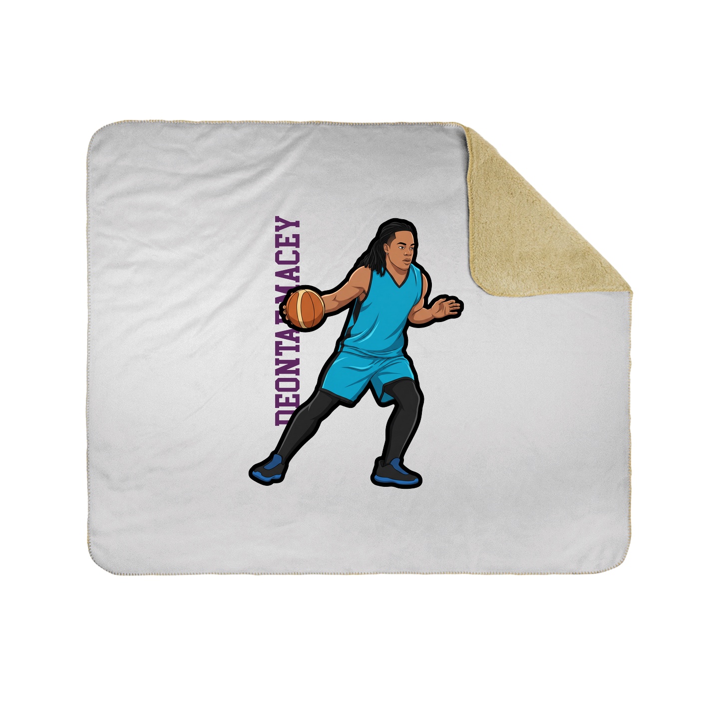 Throw Blanket — Name Vertical in White