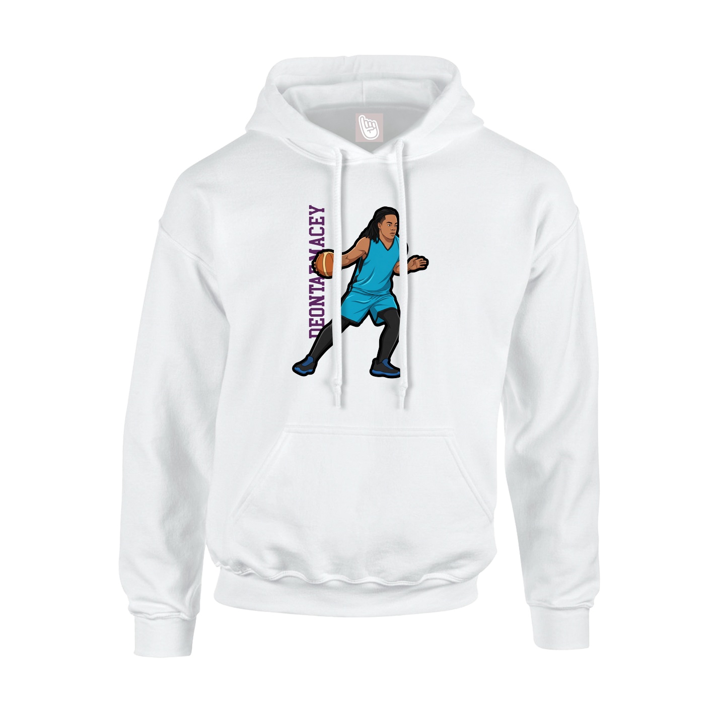 Hoodie — Name Vertical in White