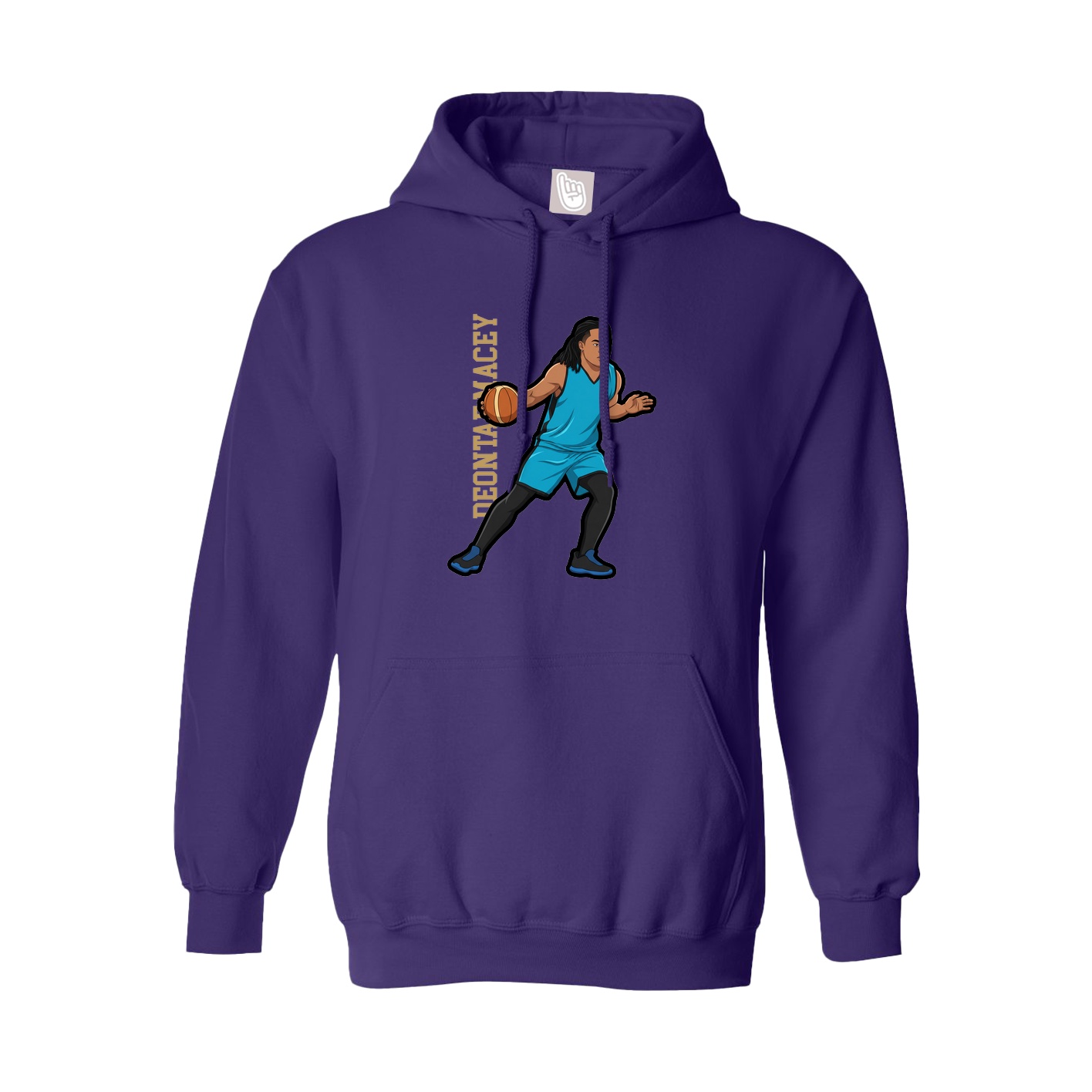 Youth Hoodie — Name Vertical in Purple