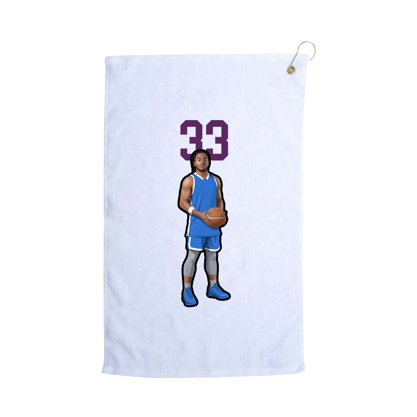 Golf Towel — Number Top in White