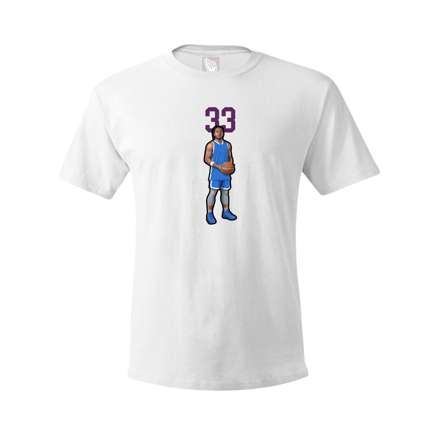 Youth Tee — Number Top in White