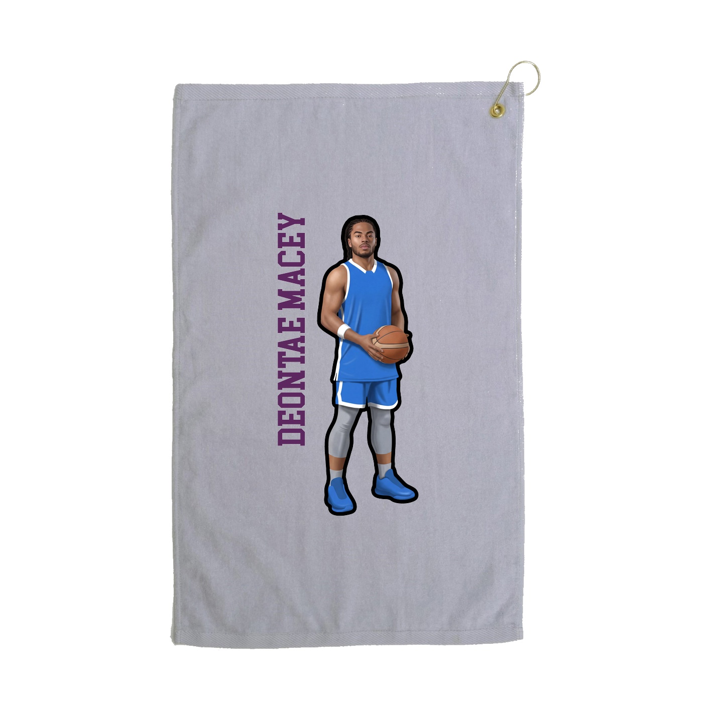 Golf Towel — Name Vertical in Grey