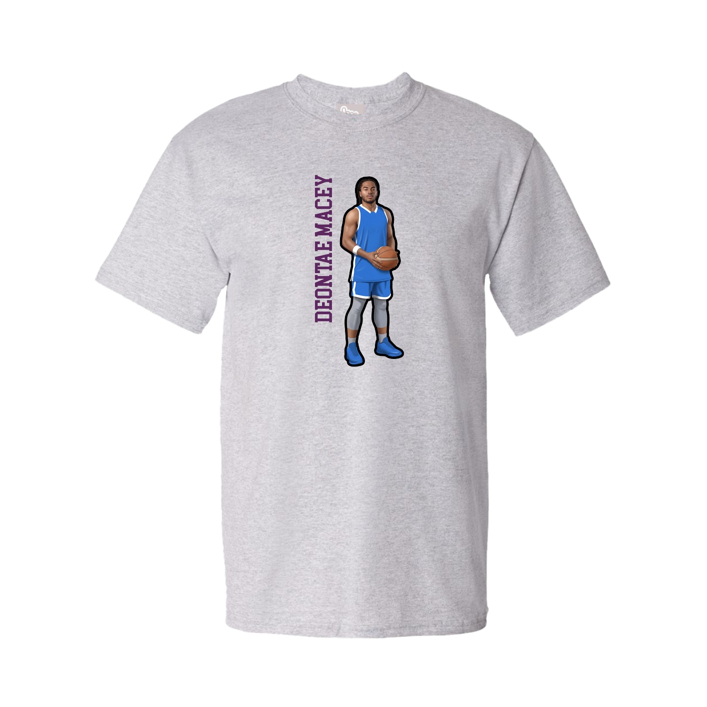 Youth Tee — Name Vertical in Grey