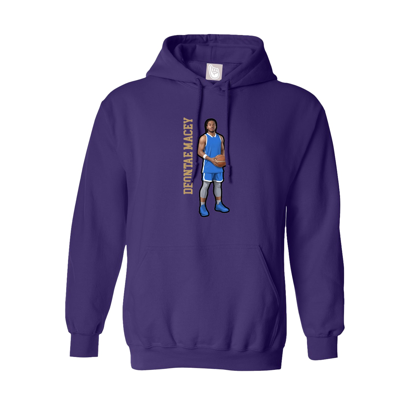 Hoodie — Name Vertical in Purple
