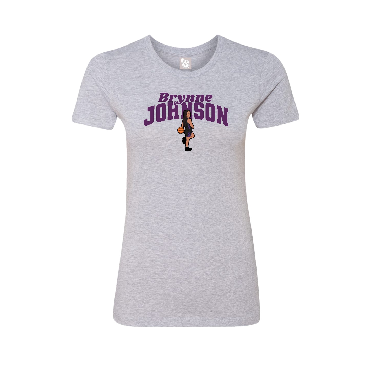 Fitted Women's Tee — Signature Arch in Grey