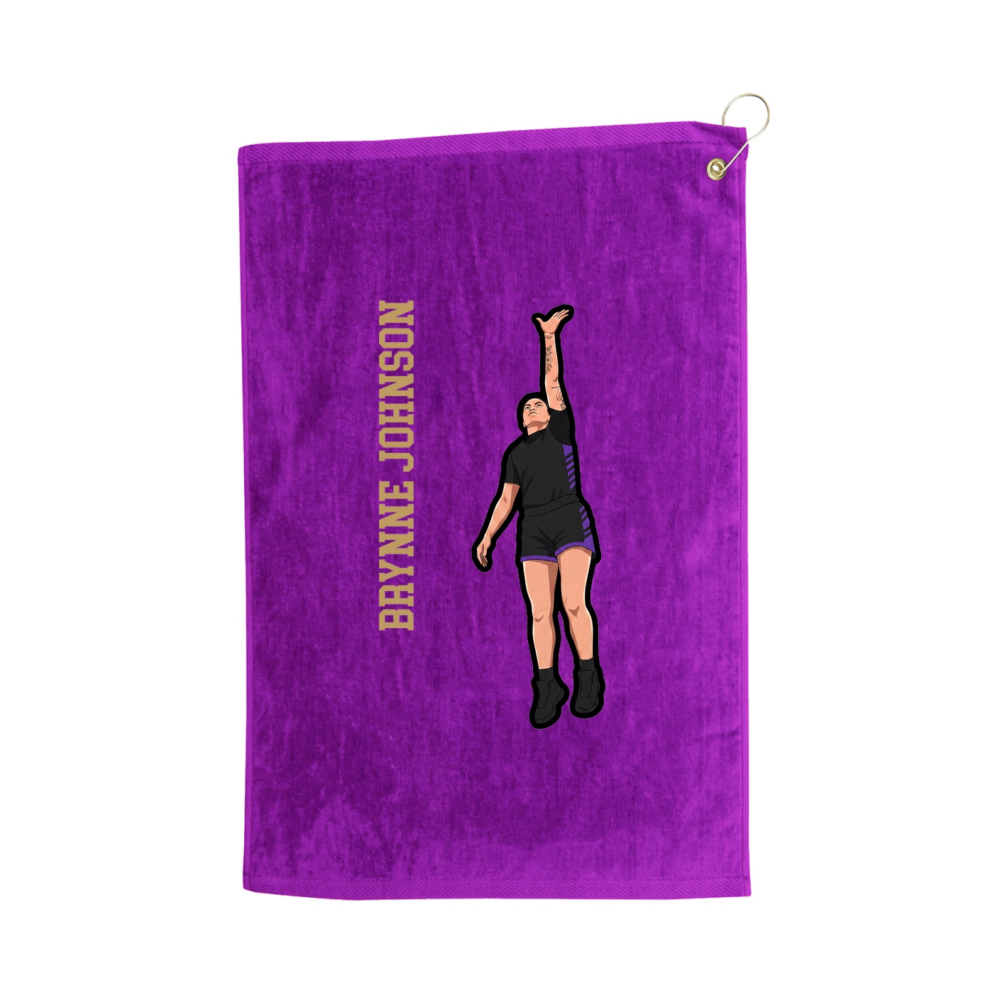 Golf Towel — Name Vertical in Purple