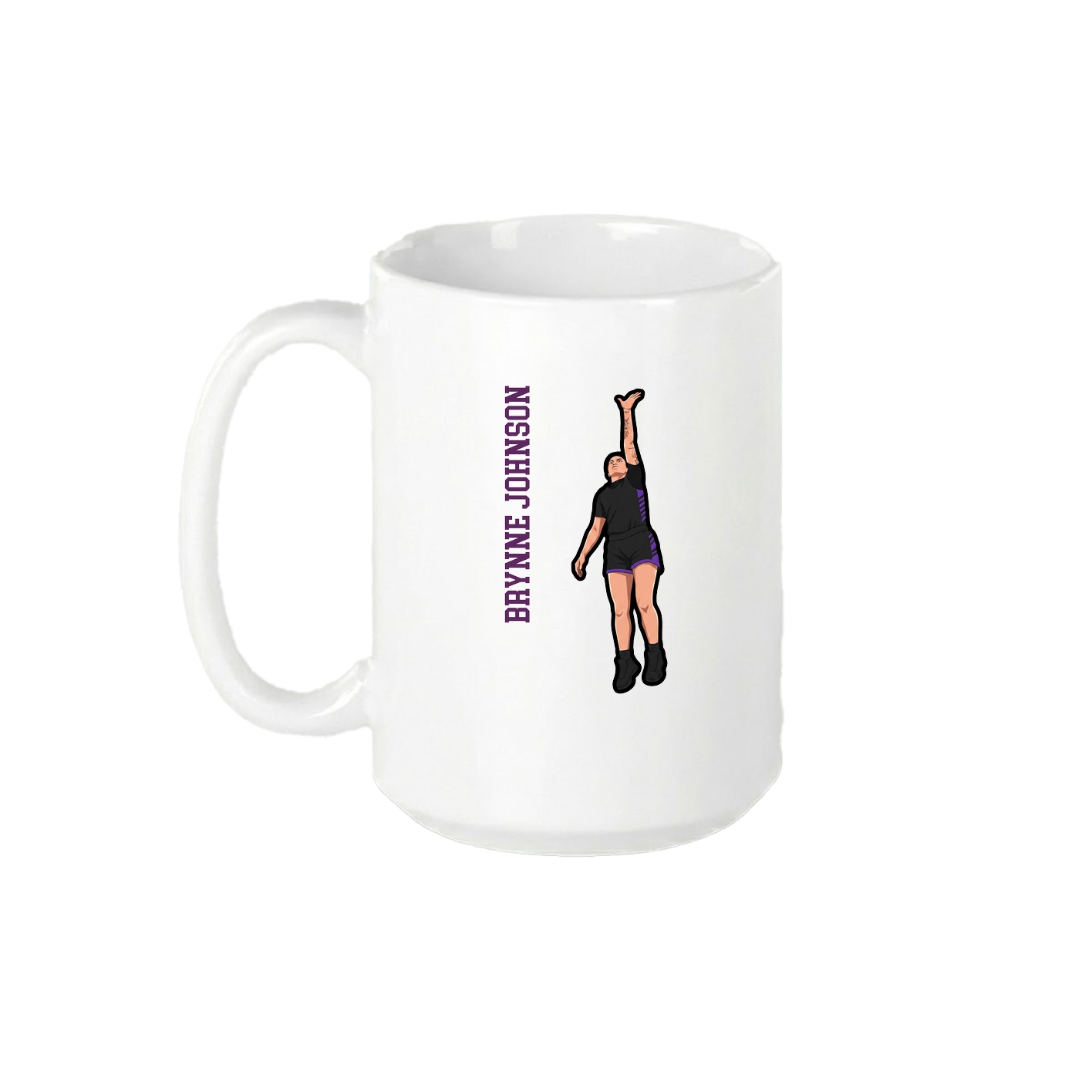 15oz Coffee Mug — Name Vertical in White