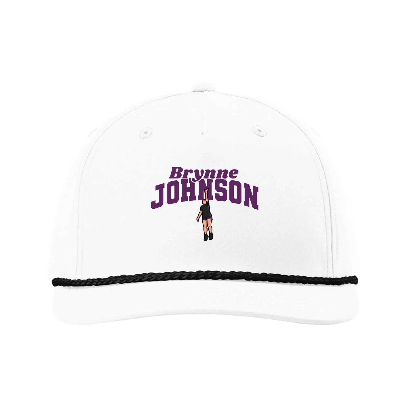 Five-Panel Classic Rope Cap — Signature Arch in White
