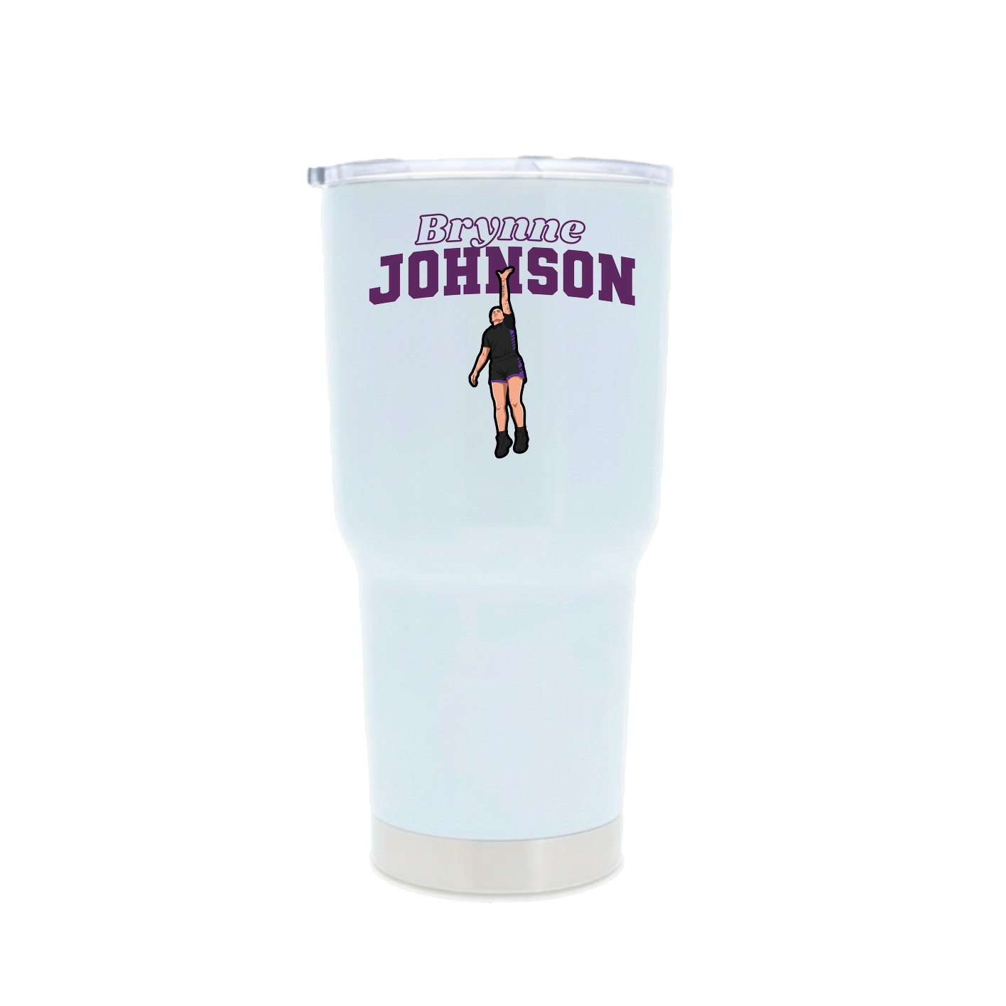30oz Stainless Steel Tumbler — Name Arch in White