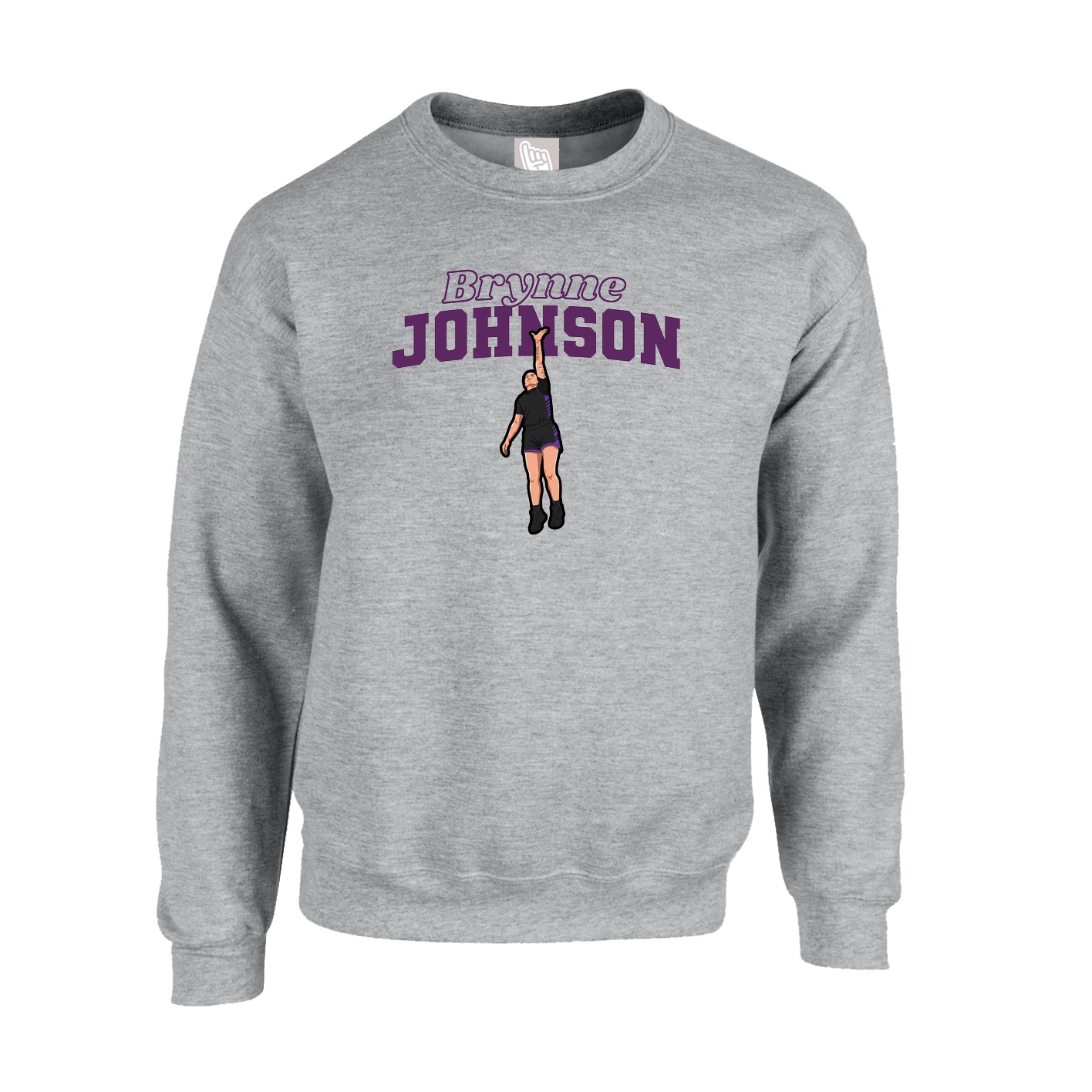 Fleece Crew — Name Arch in Grey