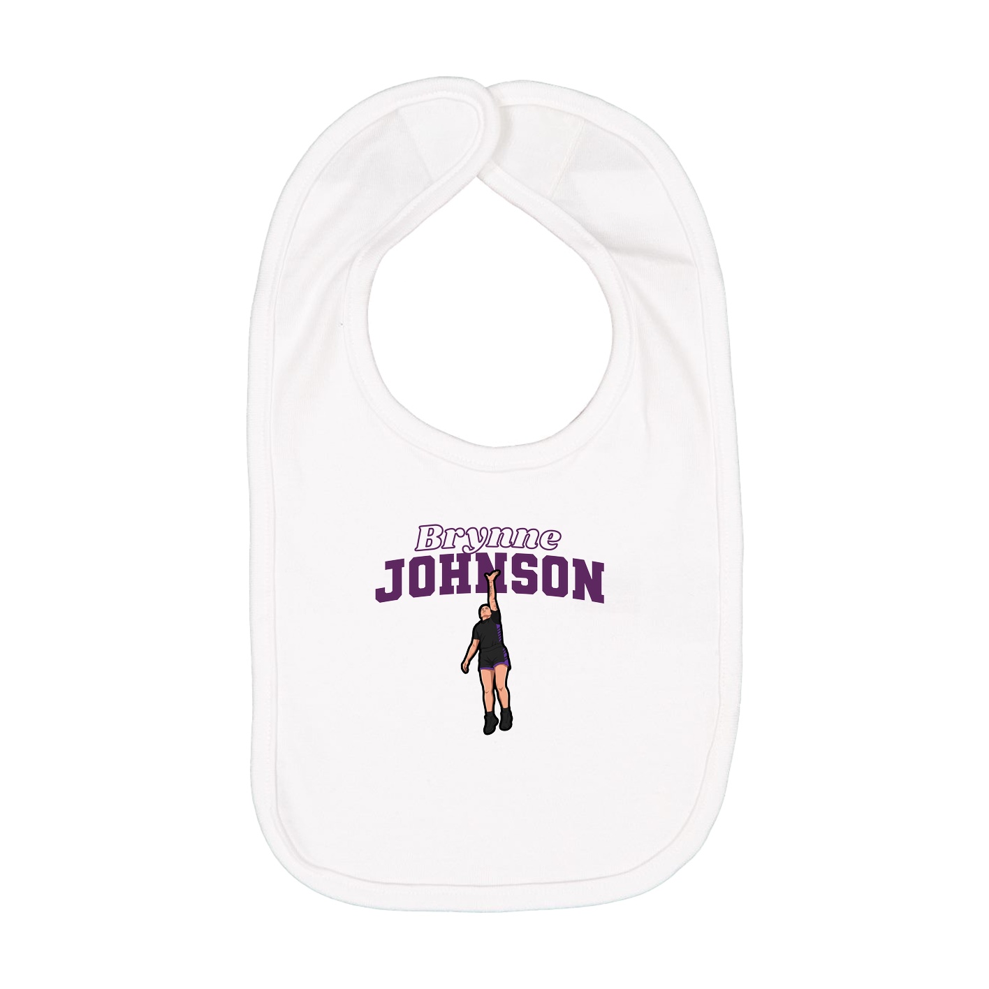 Infant Bib — Name Arch in White