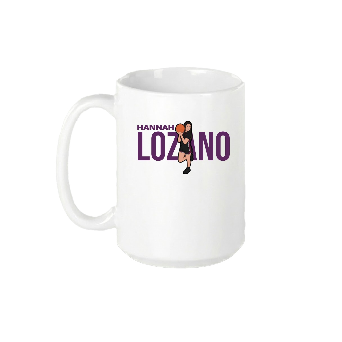 15oz Coffee Mug — Player Name in White