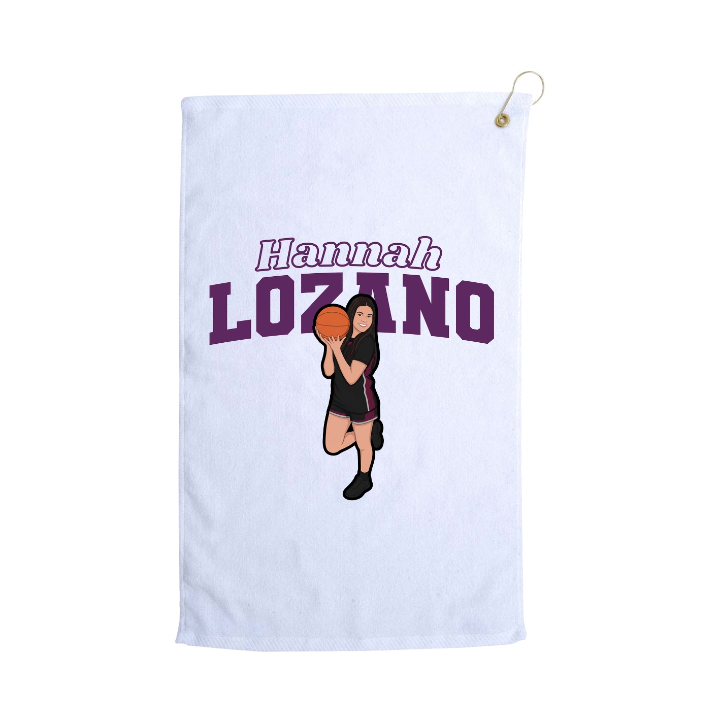 Golf Towel — Name Arch in White