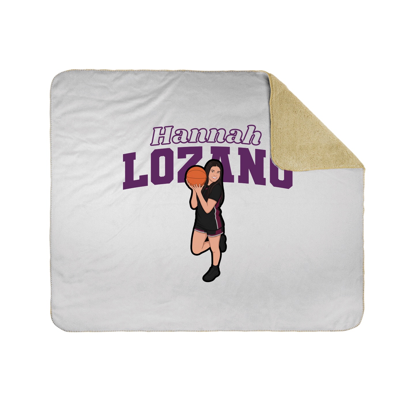 Throw Blanket — Name Arch in White