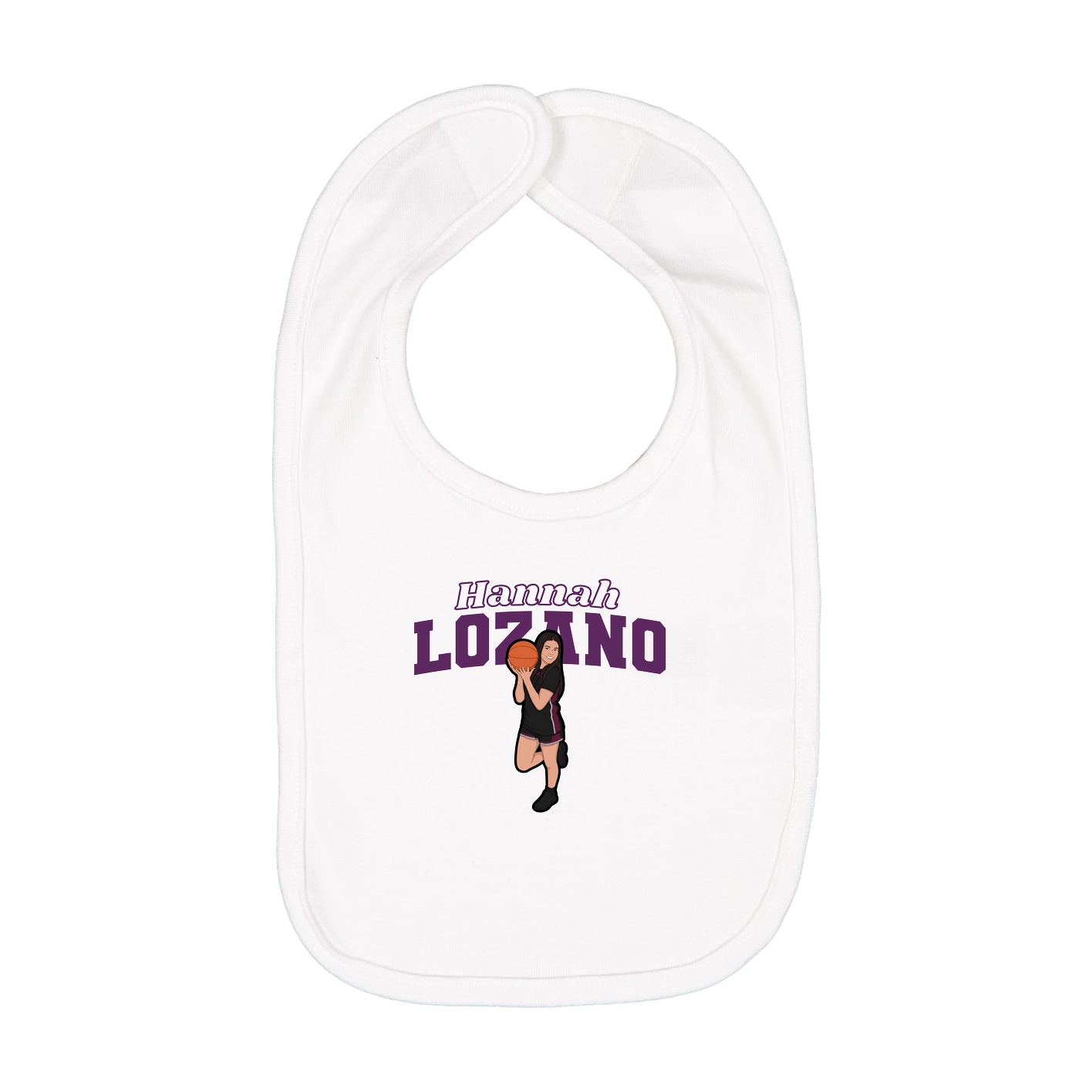 Infant Bib — Name Arch in White