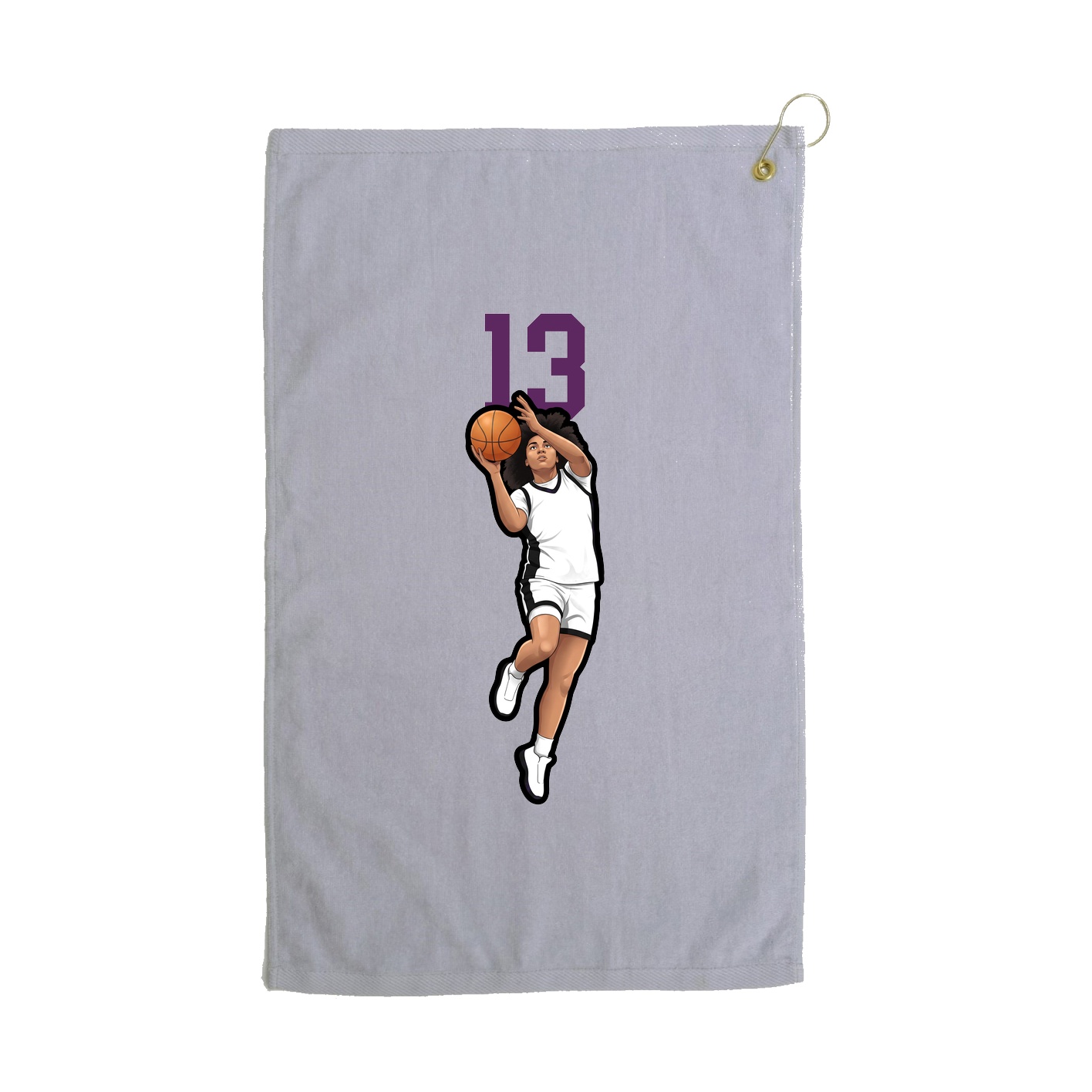 Golf Towel — Number Top in Grey