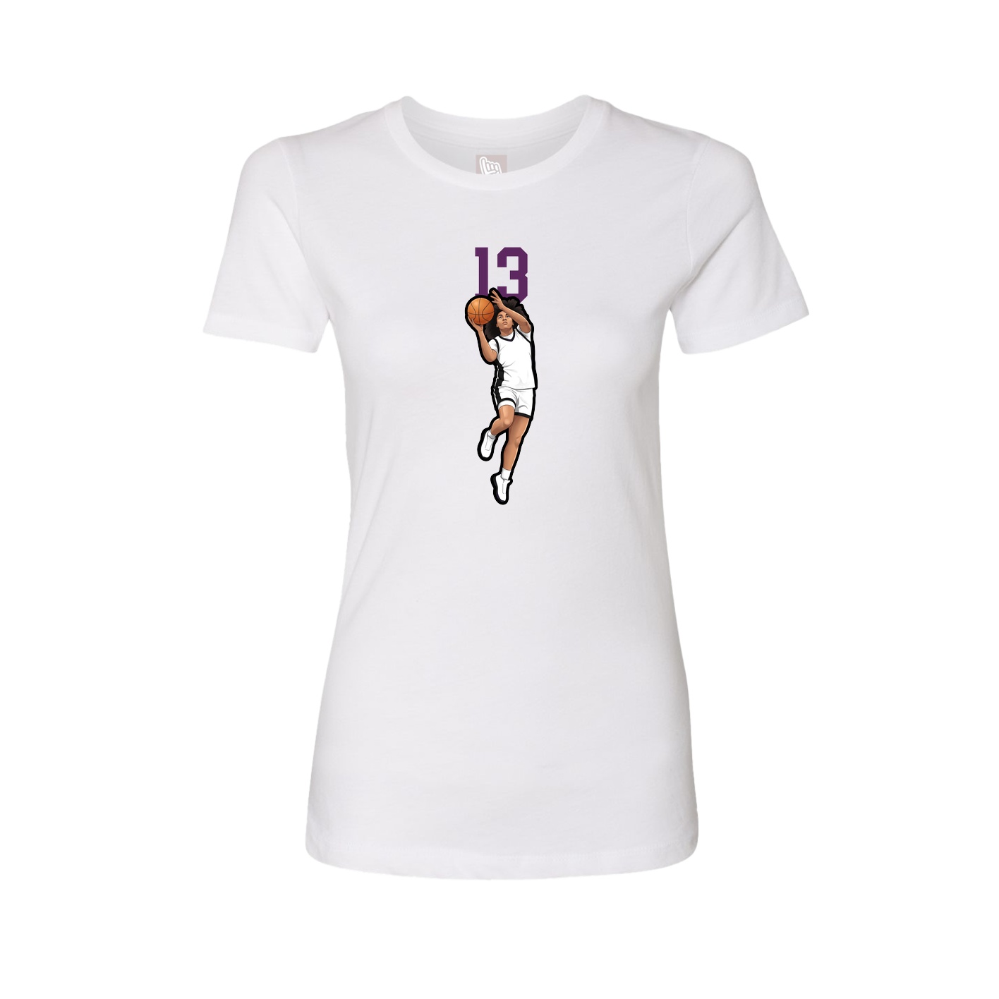Womens Tee — Number Top in White